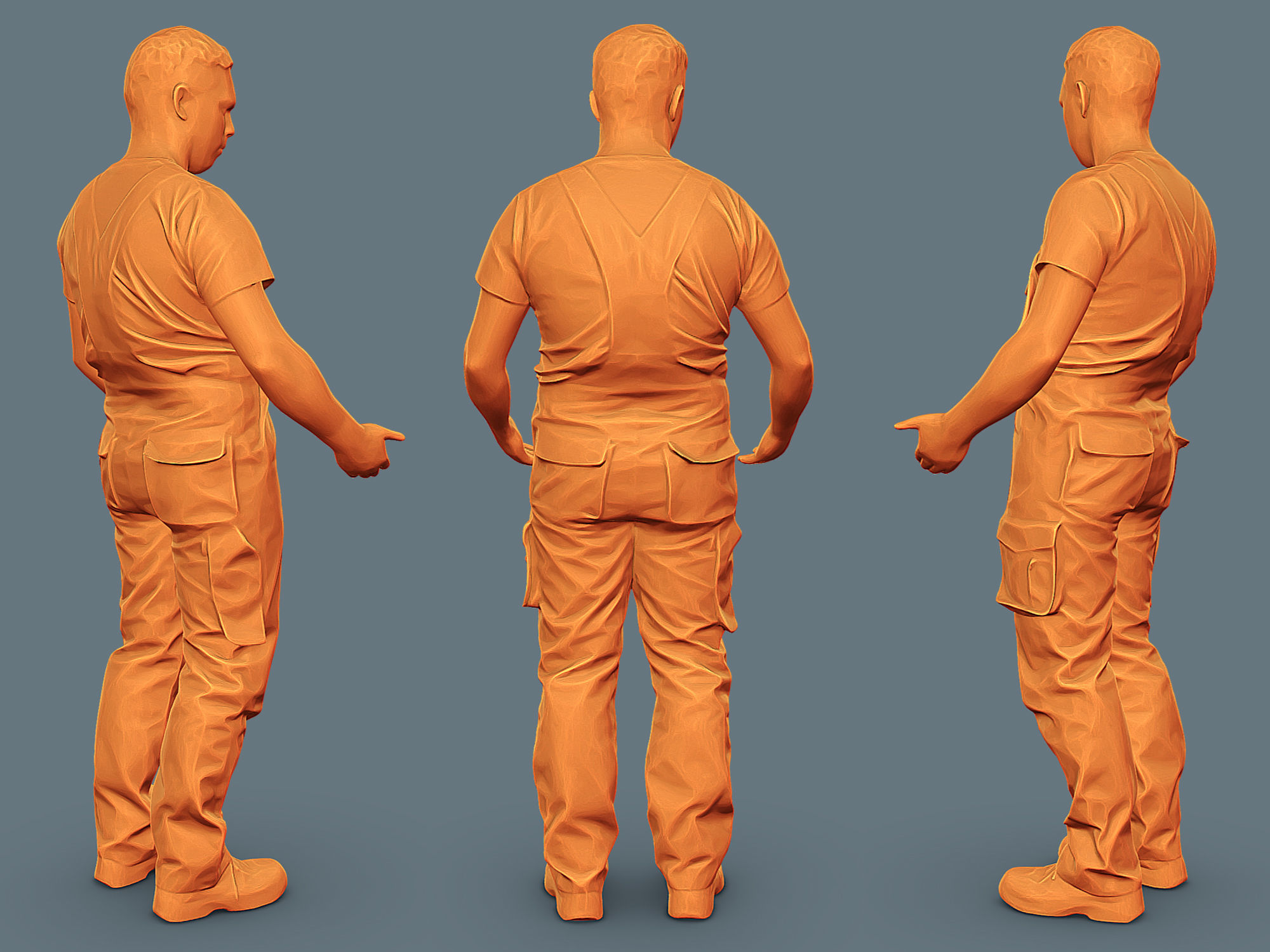 Foreman in Overalls at a Loss of Words 3D model_5