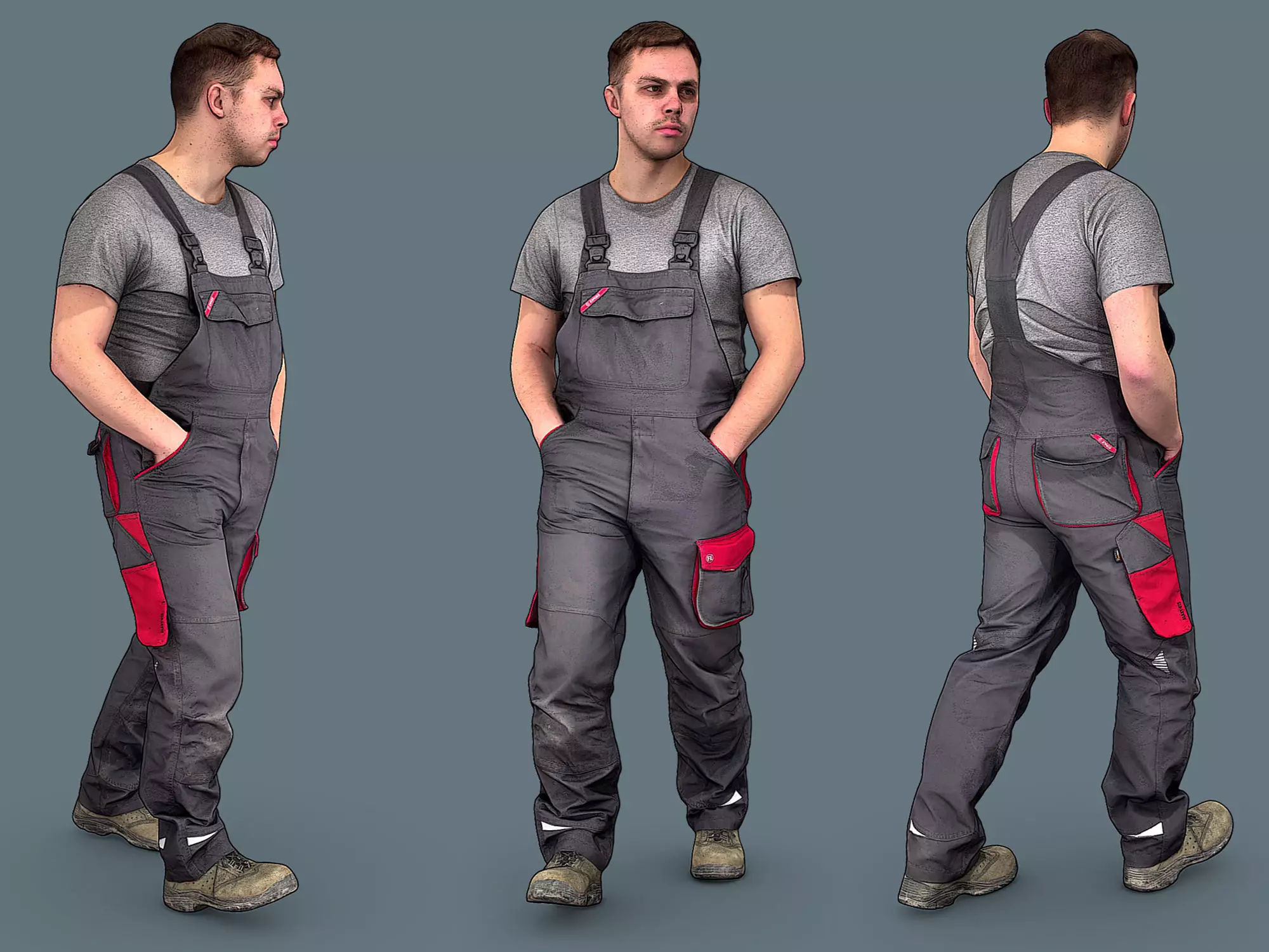 Foreman in Overalls Walking 3D model_0