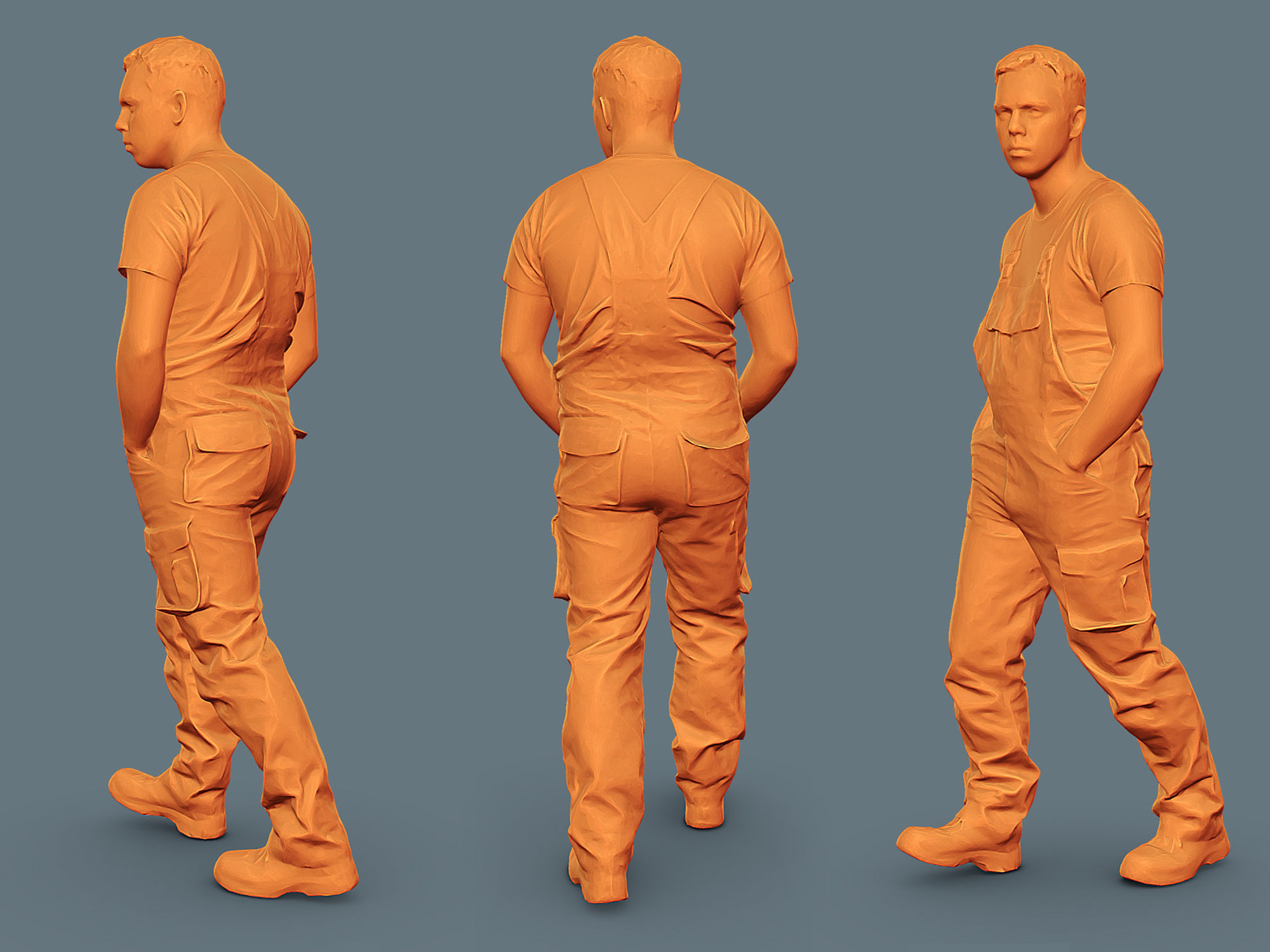 Foreman in Overalls Walking 3D model_5