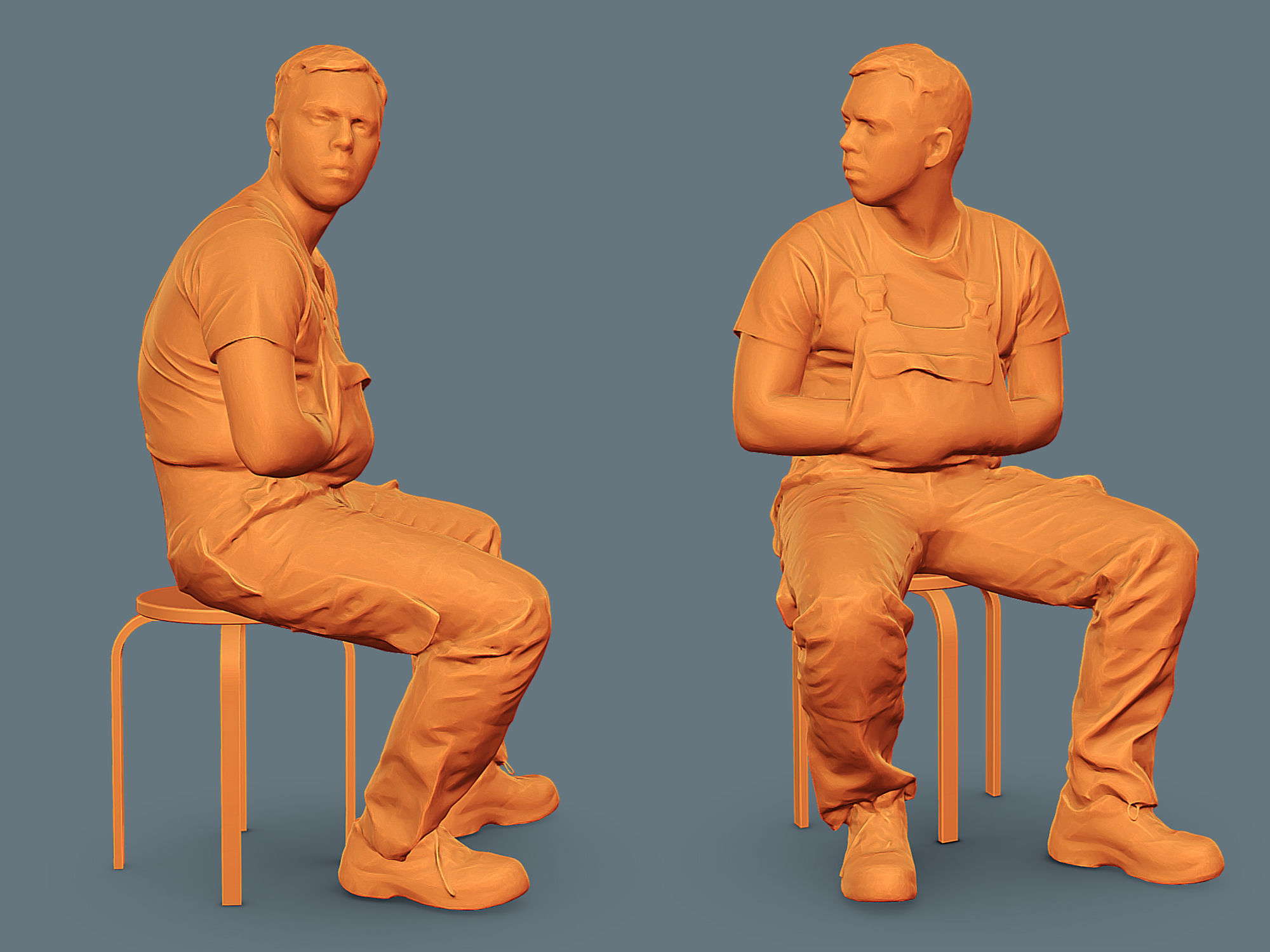 Foreman in Overalls 3D Model Collection_4
