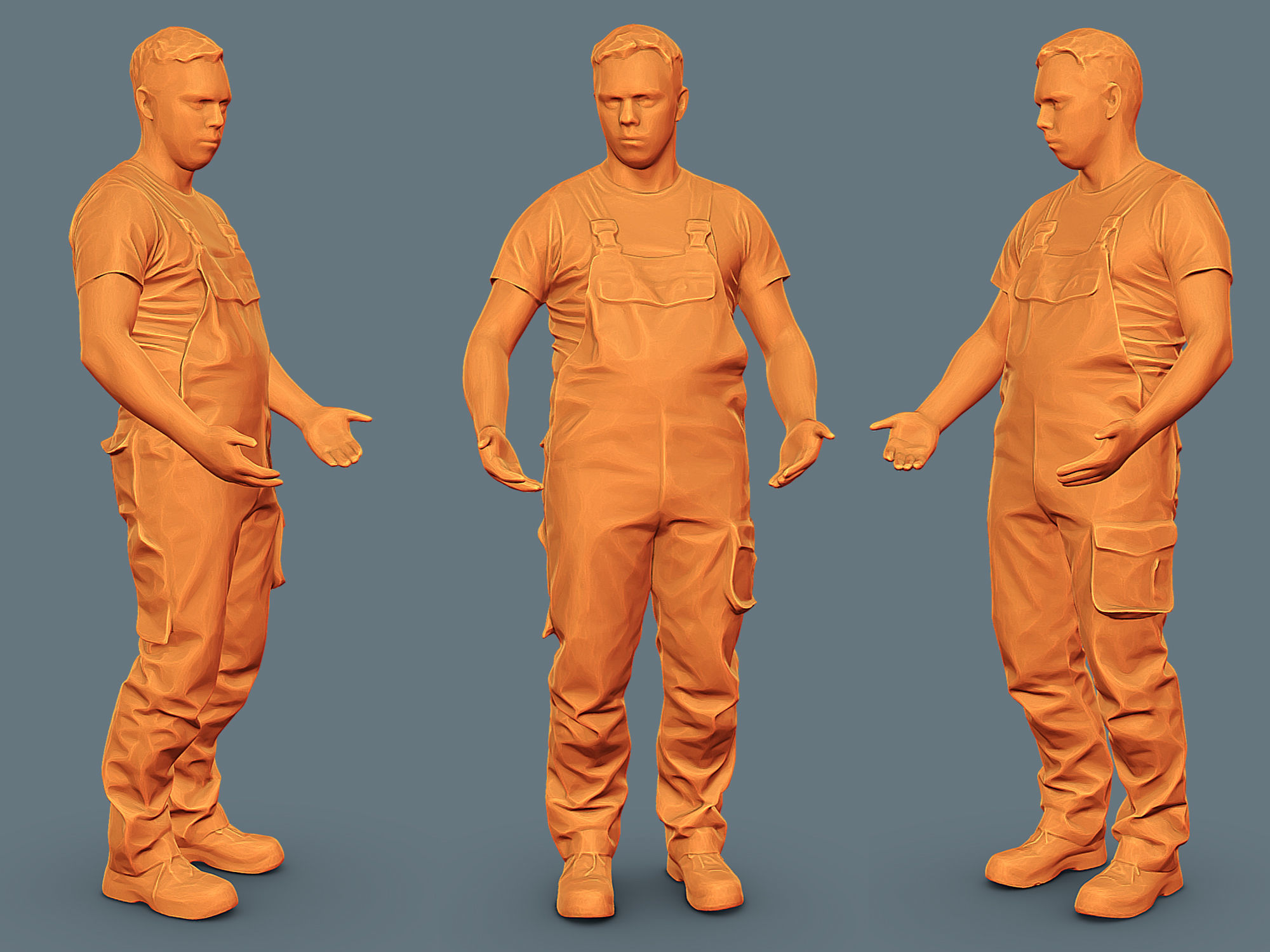 Foreman in Overalls 3D Model Collection_13