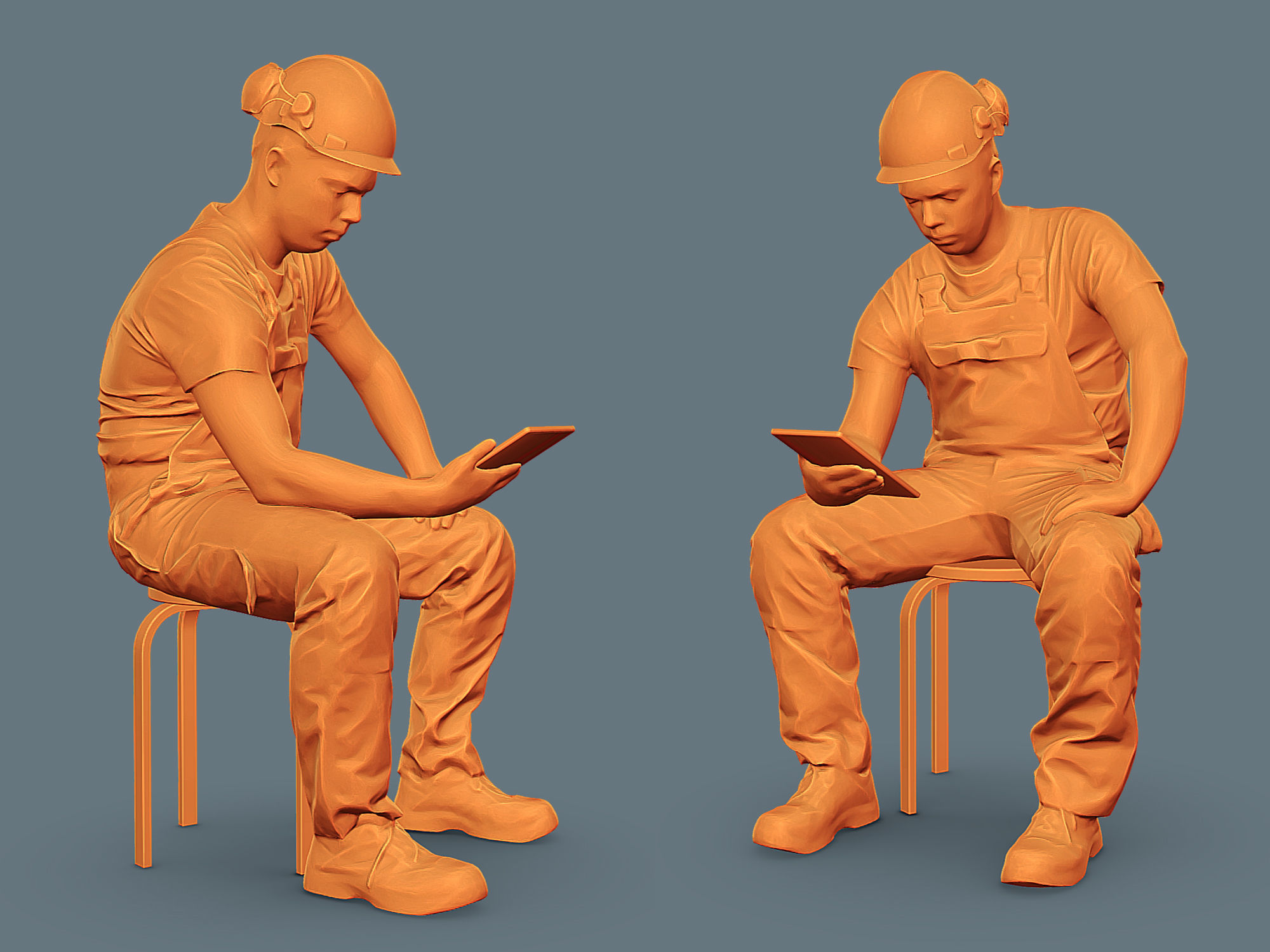 Foreman in Overalls 3D Model Collection_10