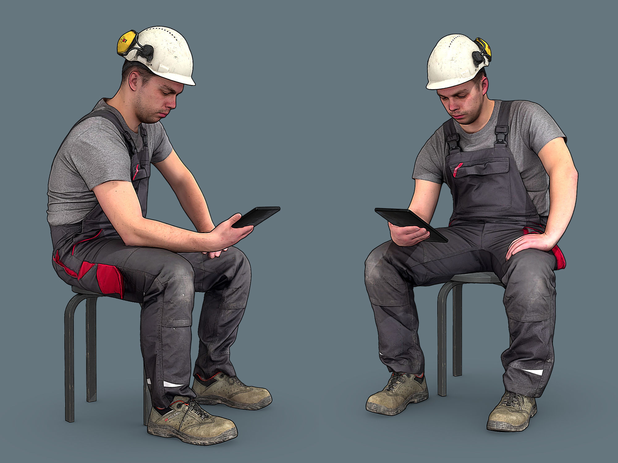 Foreman in Overalls 3D Model Collection_8