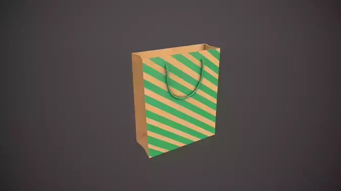 Green Striped Gift Bag