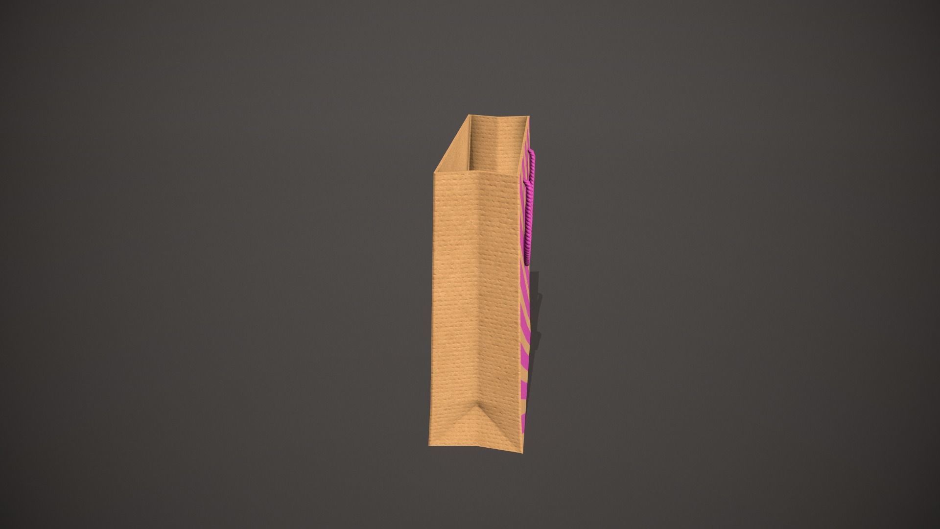 Pink Striped Gift Bag Low-poly 3D model_7