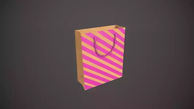 Pink Striped Gift Bag