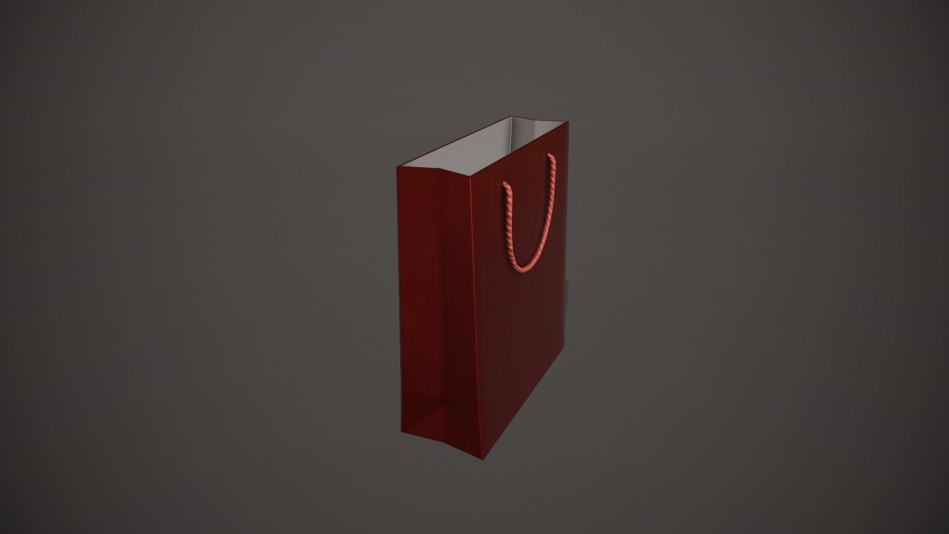 Red Gift Bag Low-poly 3D model_1