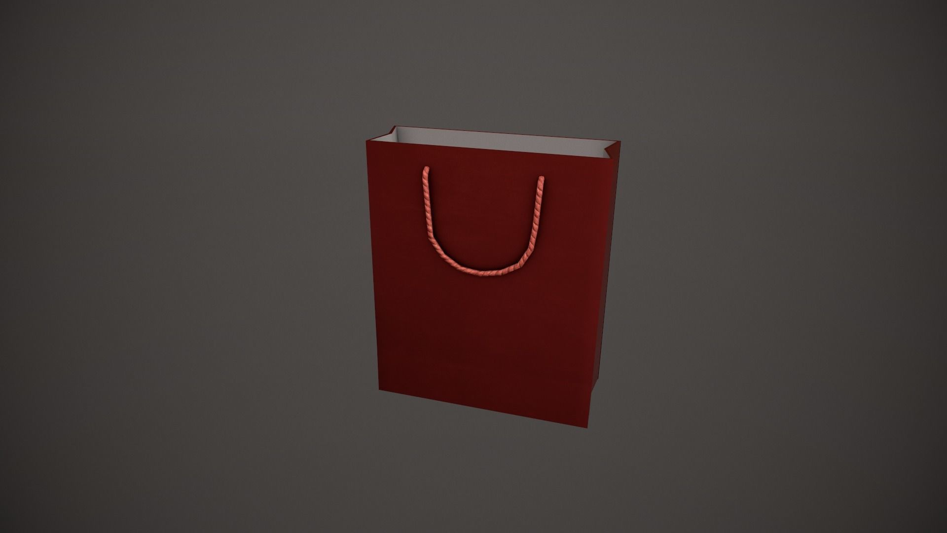 Red Gift Bag Low-poly 3D model_4