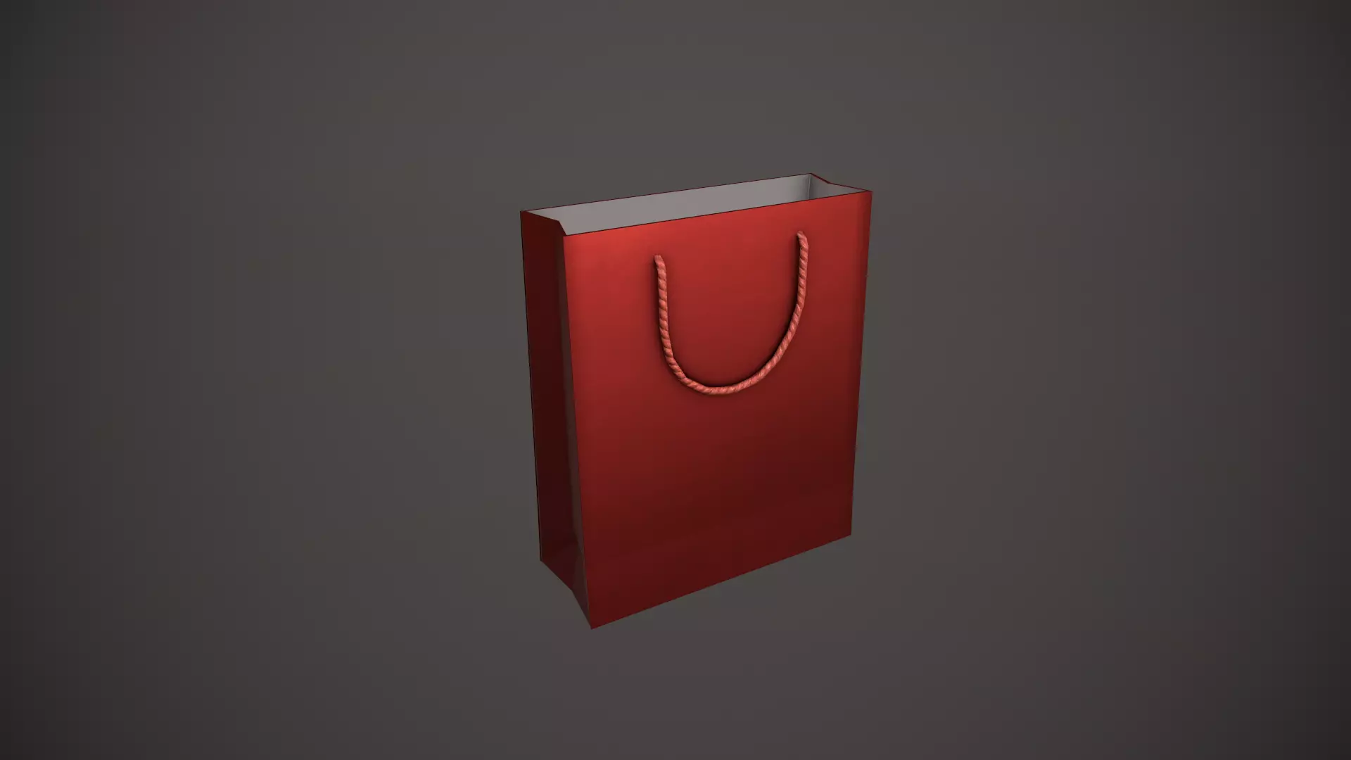 Red Gift Bag Low-poly 3D model_0