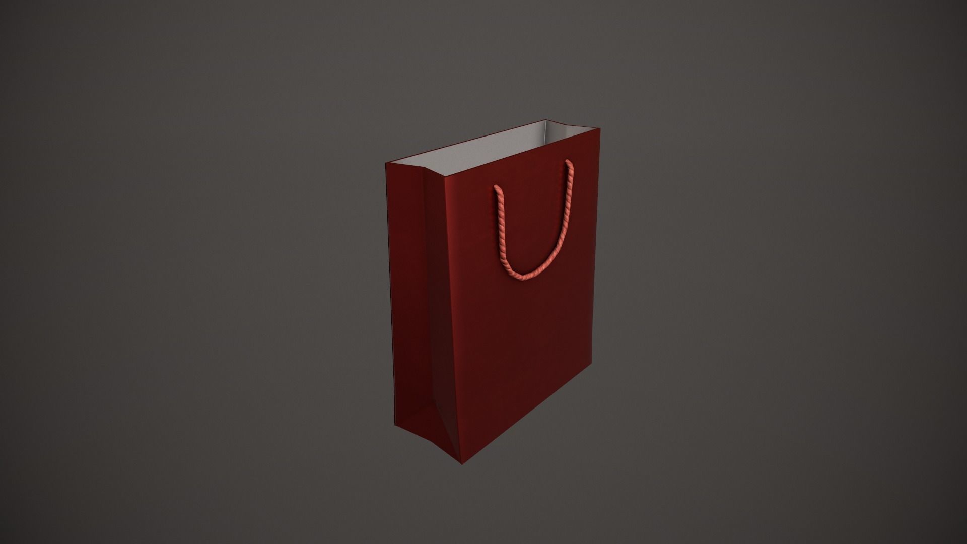 Red Gift Bag Low-poly 3D model_6