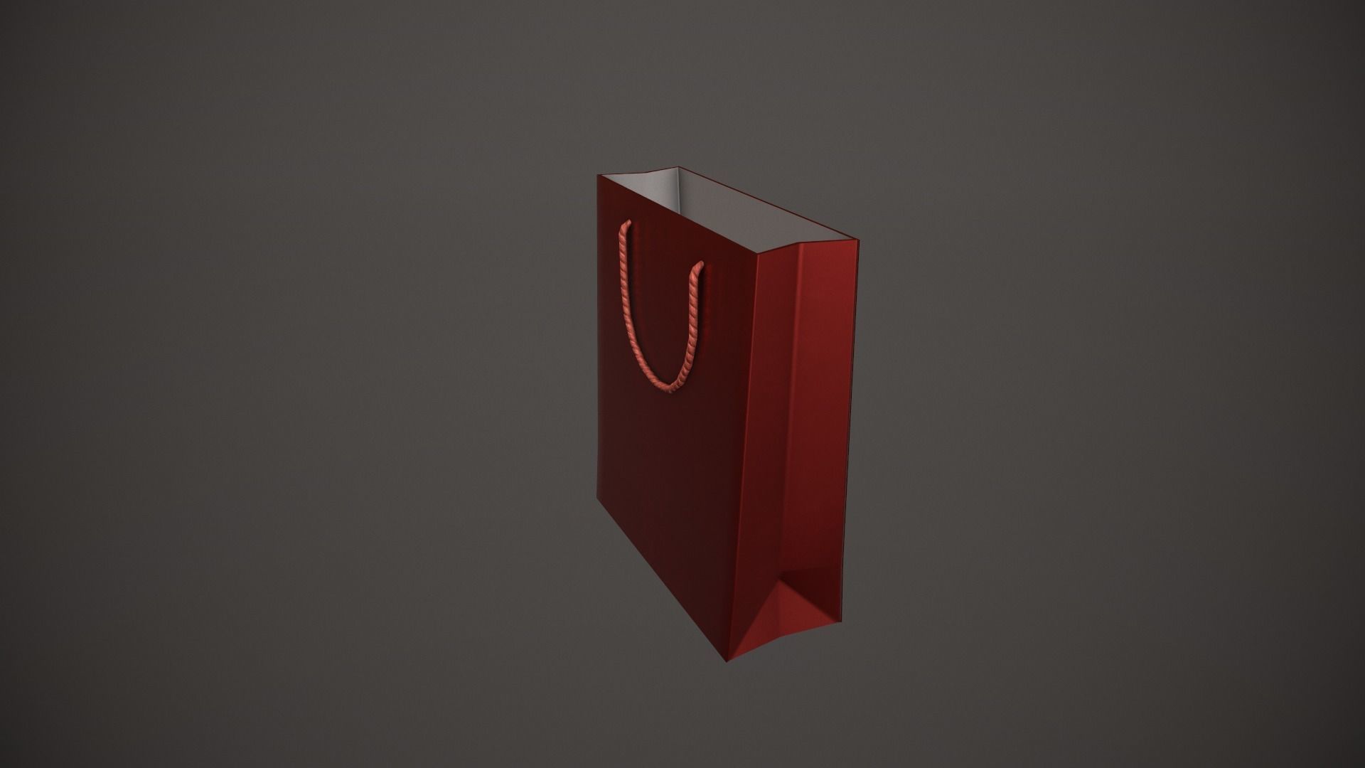 Red Gift Bag Low-poly 3D model_8