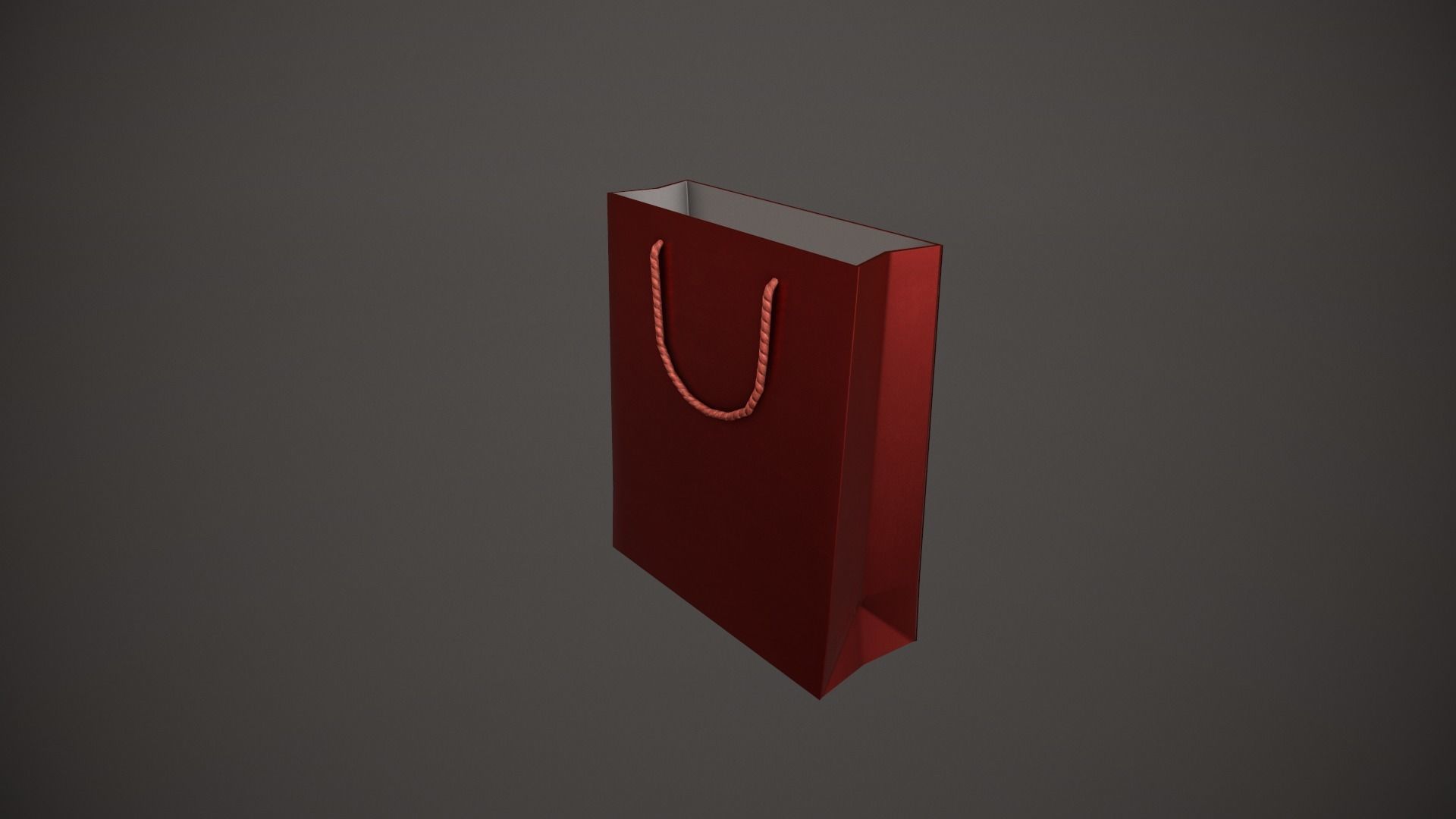 Red Gift Bag Low-poly 3D model_3
