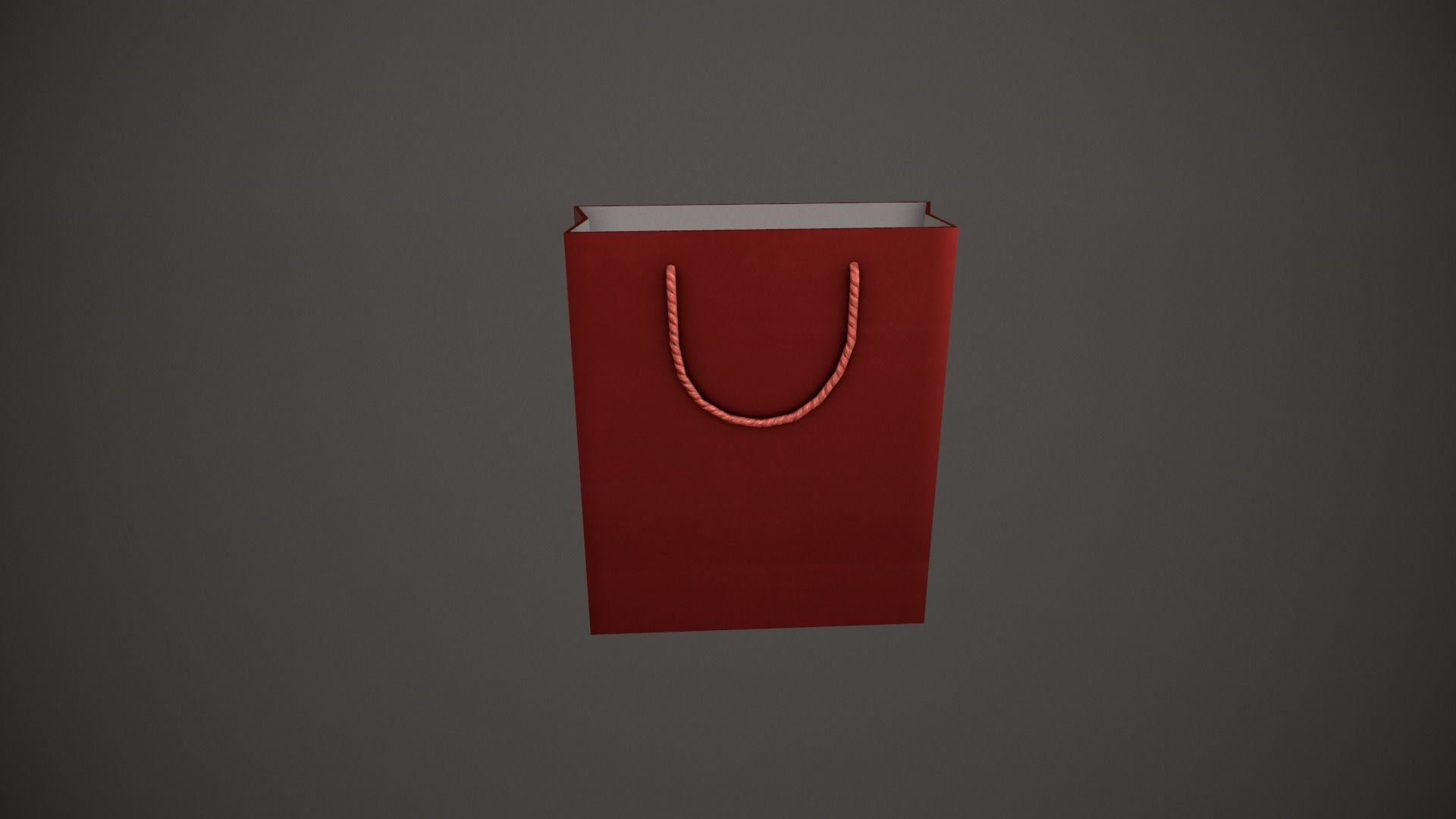 Red Gift Bag Low-poly 3D model_10