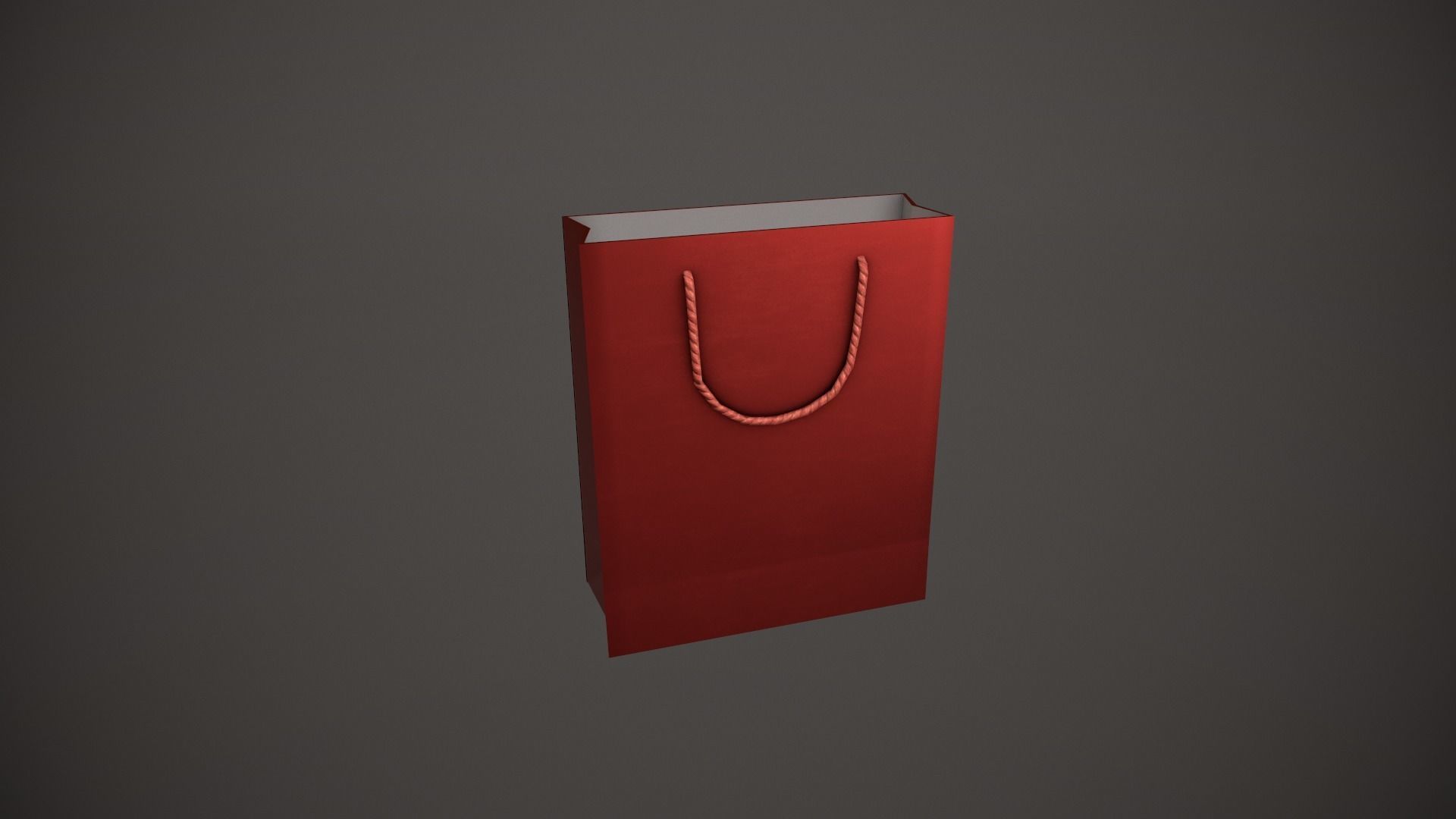 Red Gift Bag Low-poly 3D model_5