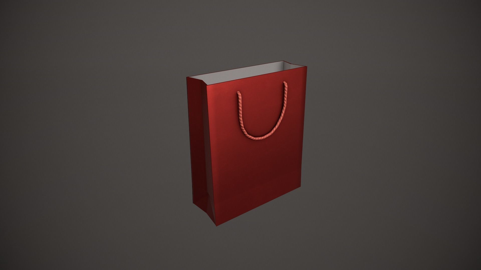 Red Gift Bag Low-poly 3D model_11