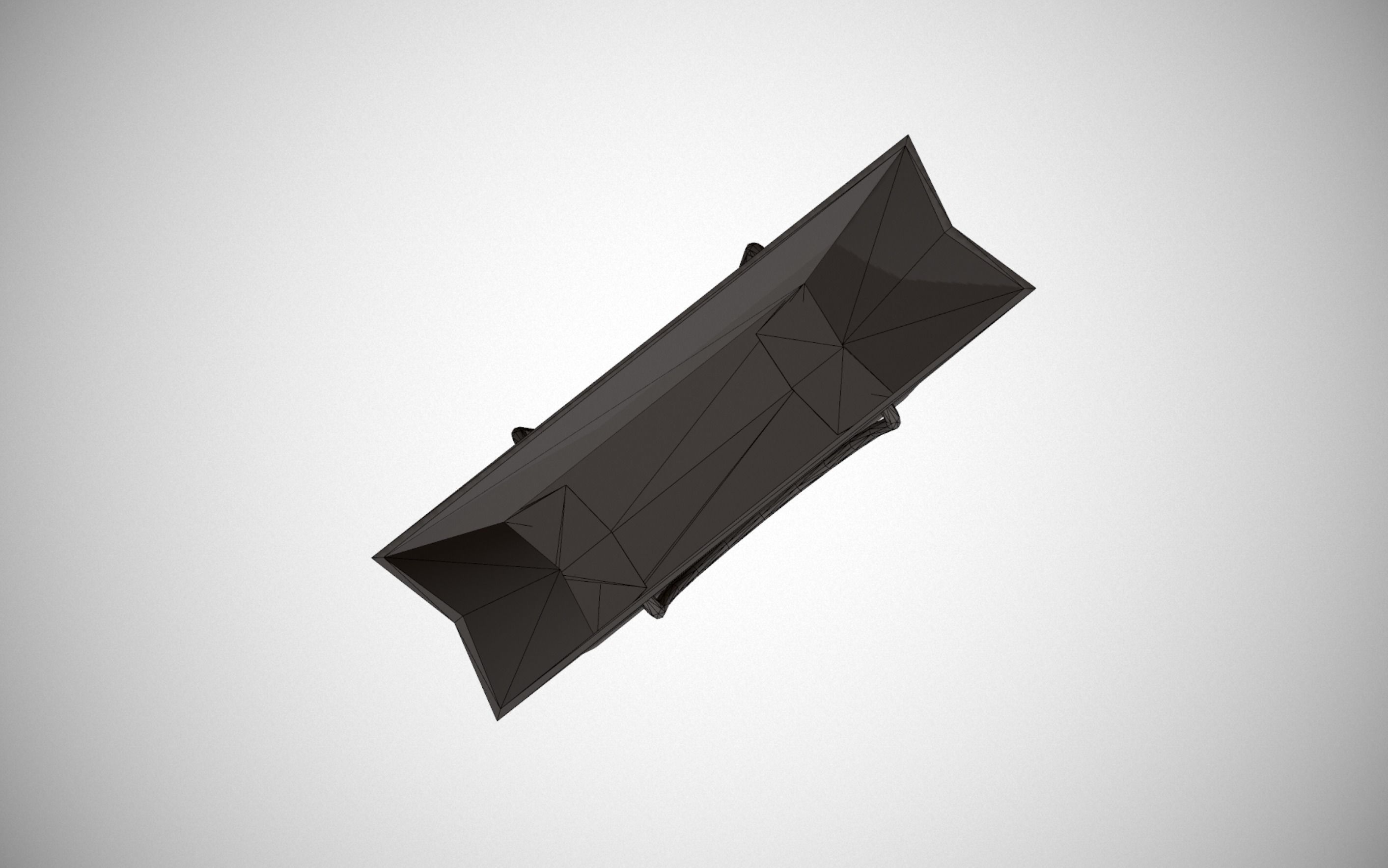 Red Striped Gift Bag Low-poly 3D model_24