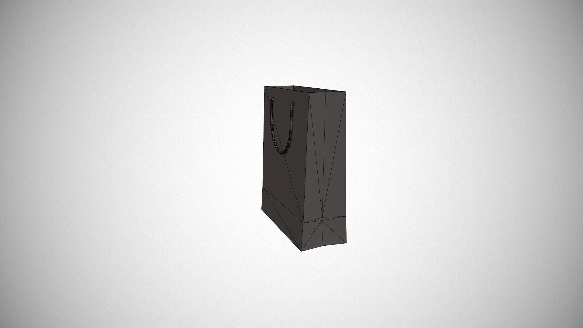 Red Striped Gift Bag Low-poly 3D model_20