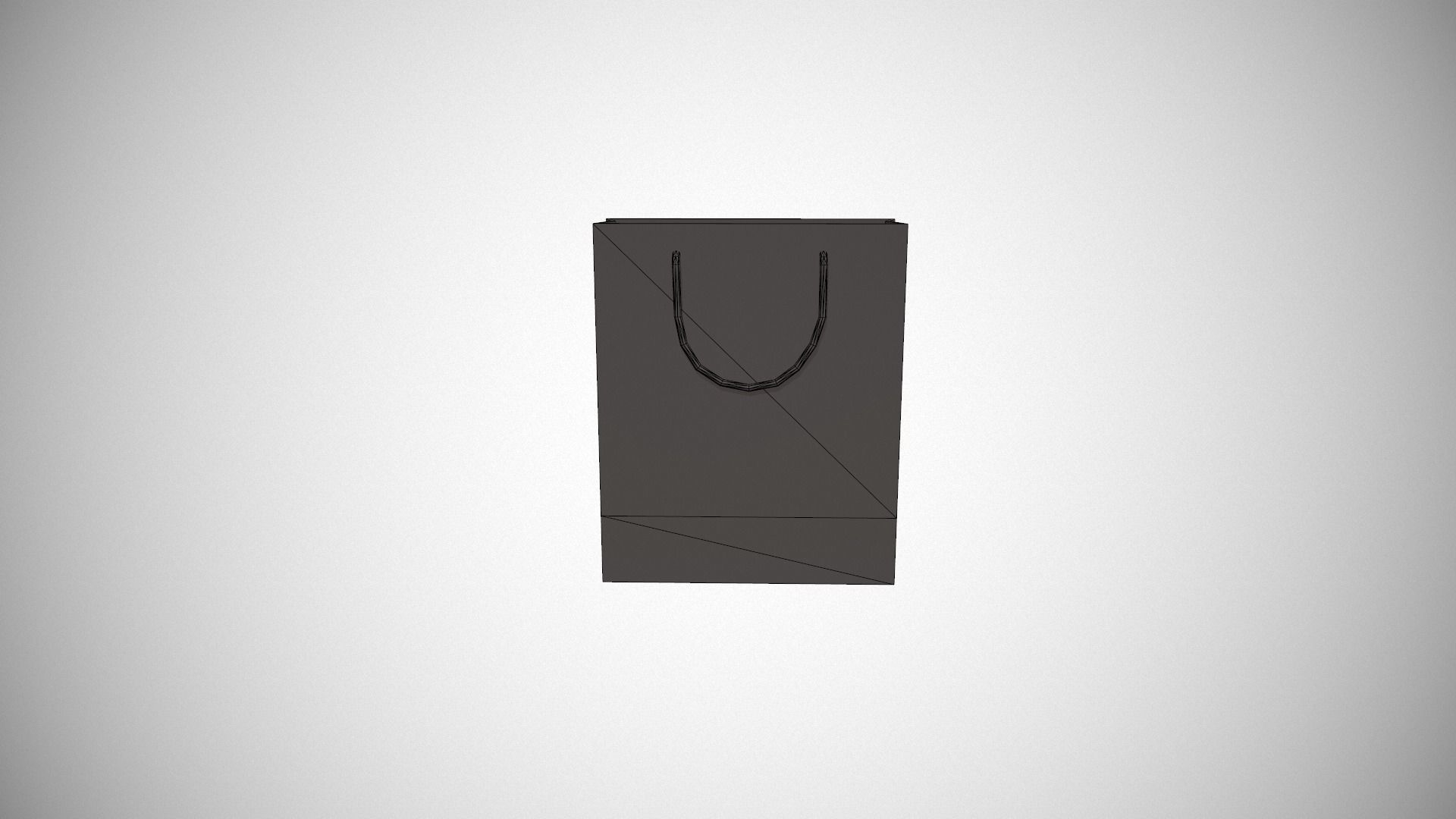 Red Striped Gift Bag Low-poly 3D model_22