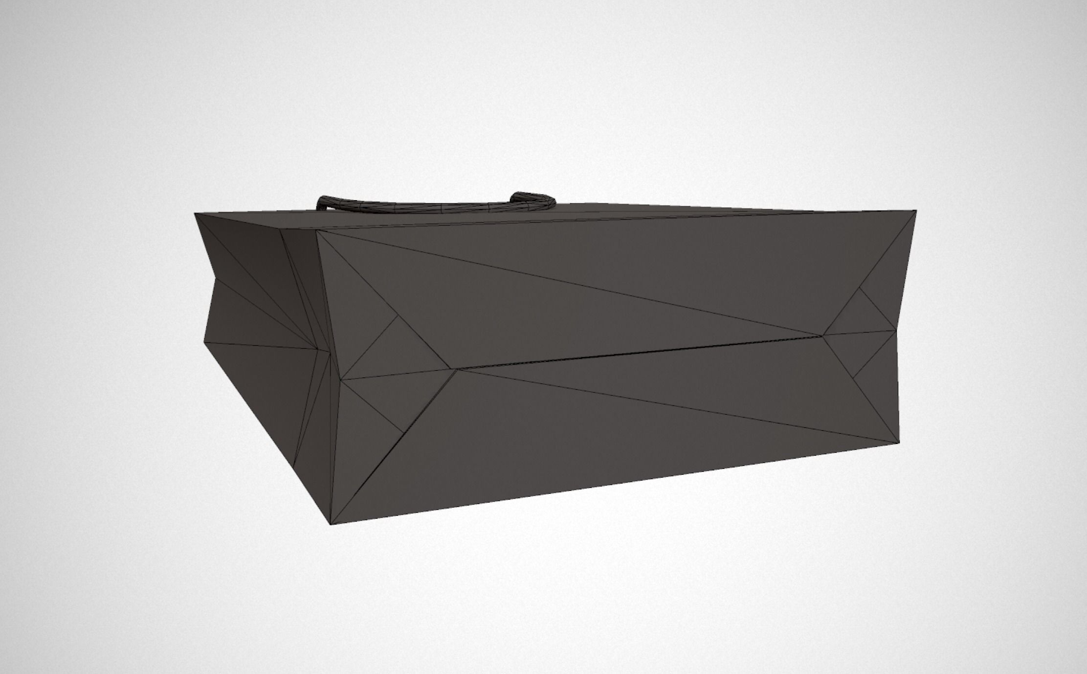 Red Striped Gift Bag Low-poly 3D model_25