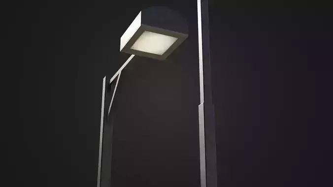 Old Japanese Street Light 07 Low-poly 3D model