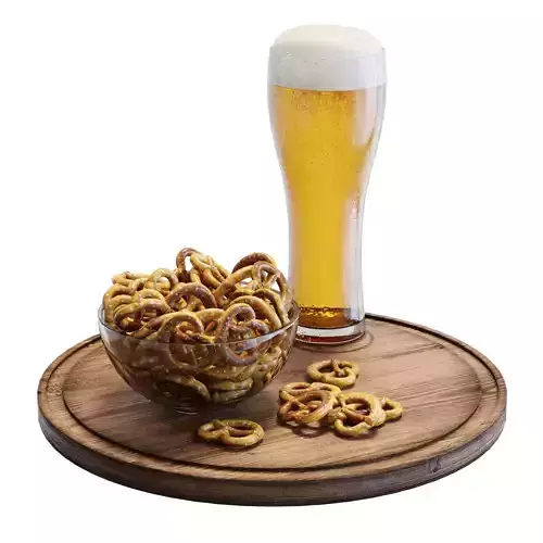 Food Set 06 - Beer and small Pretzels