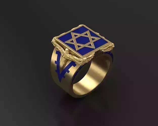 Ring star of david 3D print model