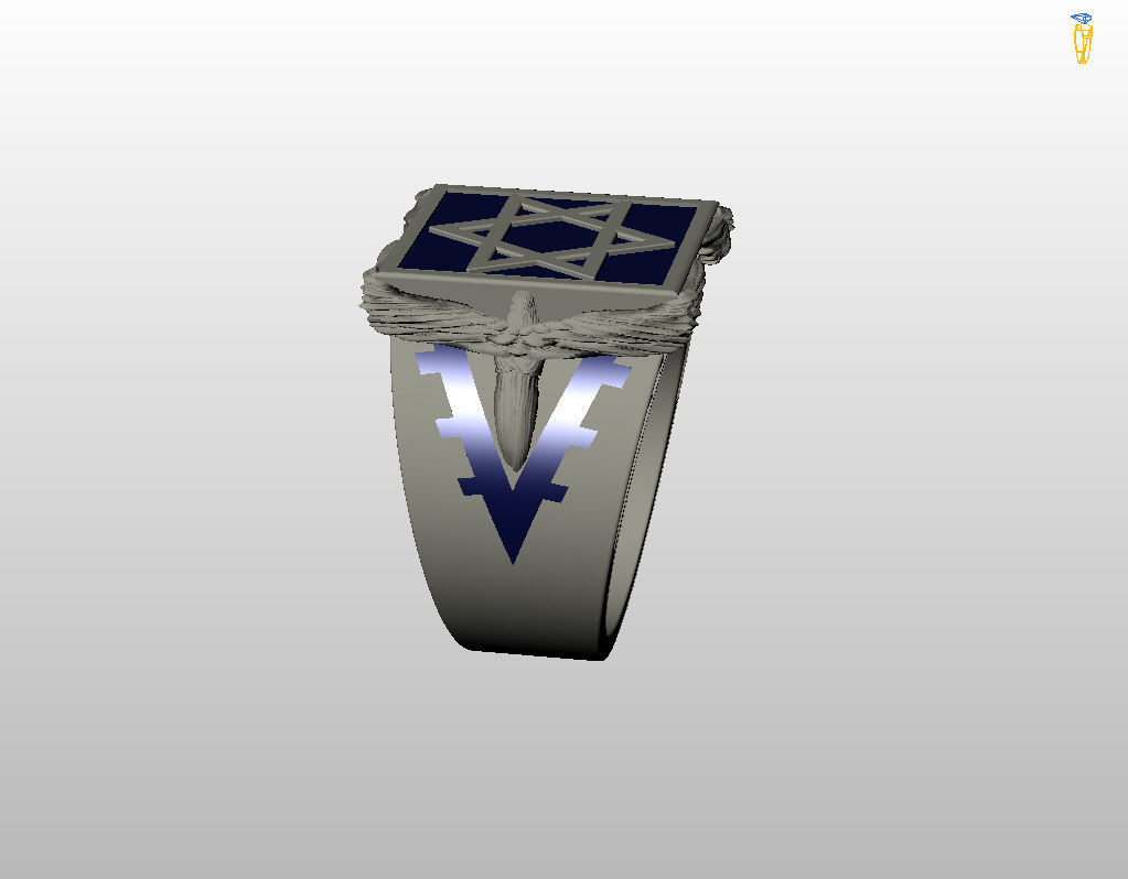 Ring star of david 3D print model_31