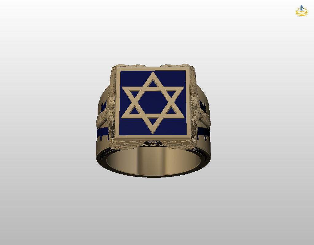 Ring star of david 3D print model_13