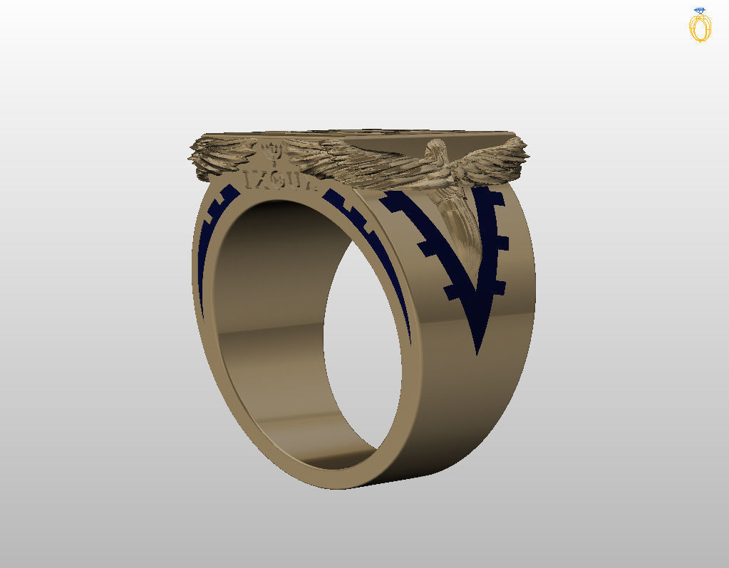 Ring star of david 3D print model_20