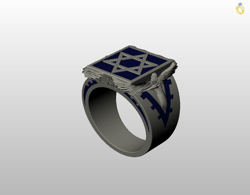 Ring star of david 3D print model_34