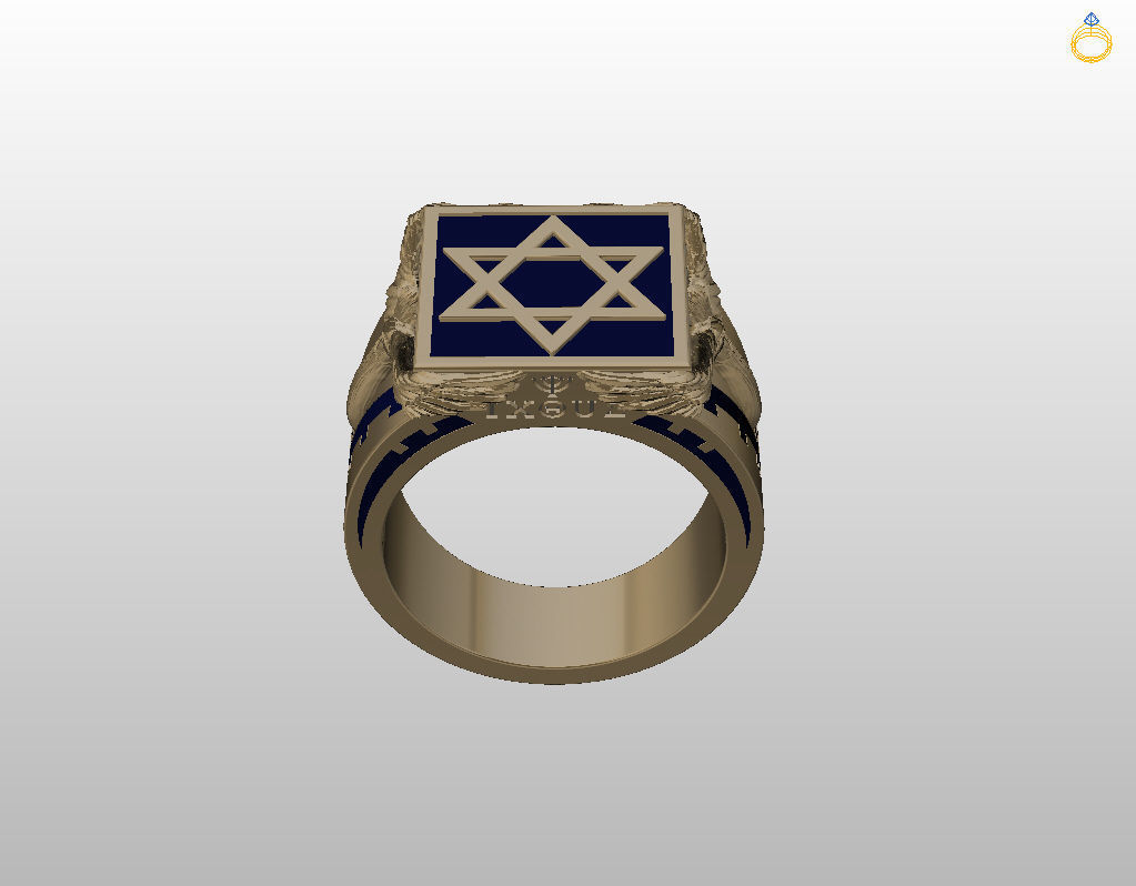 Ring star of david 3D print model_11