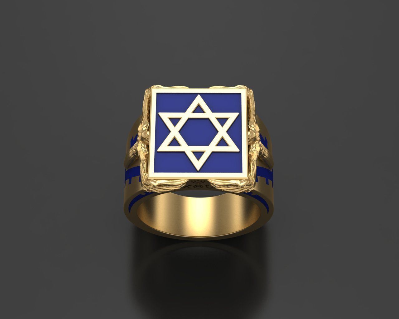 Ring star of david 3D print model_2