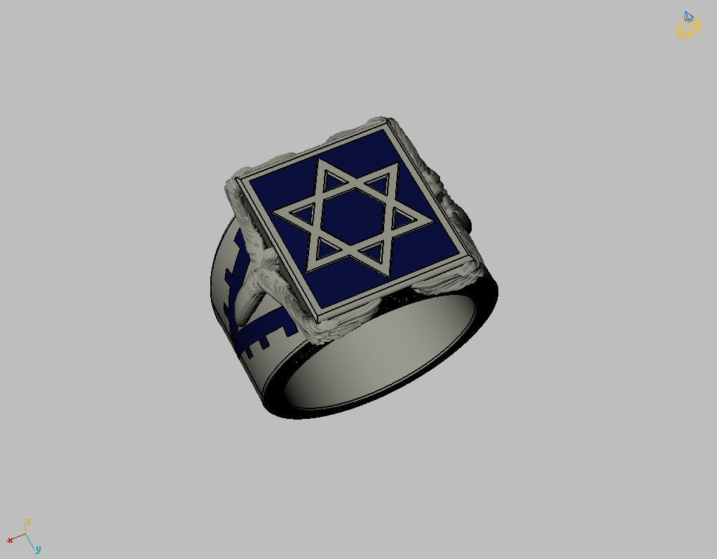 Ring star of david 3D print model_38