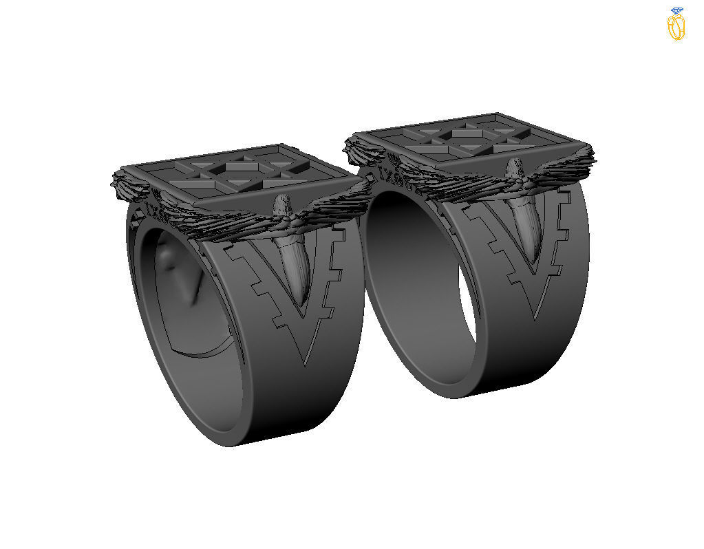 Ring star of david 3D print model_41