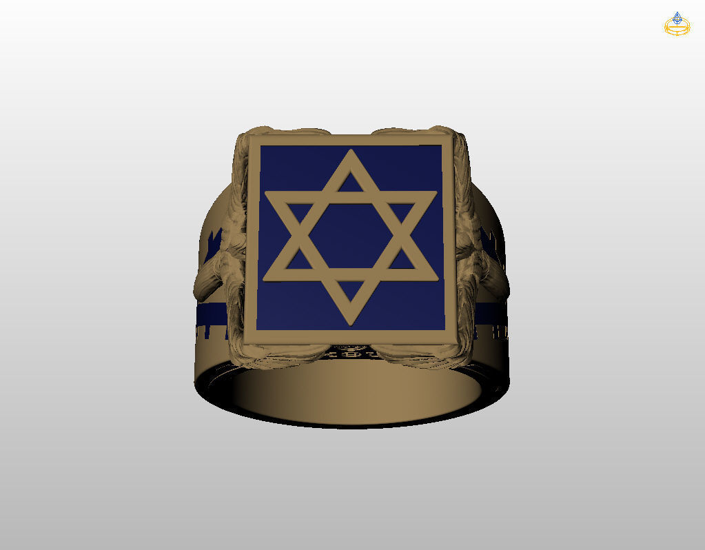 Ring star of david 3D print model_26