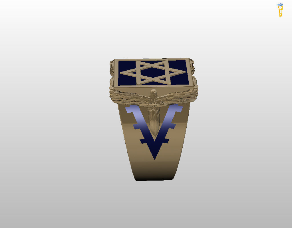 Ring star of david 3D print model_18