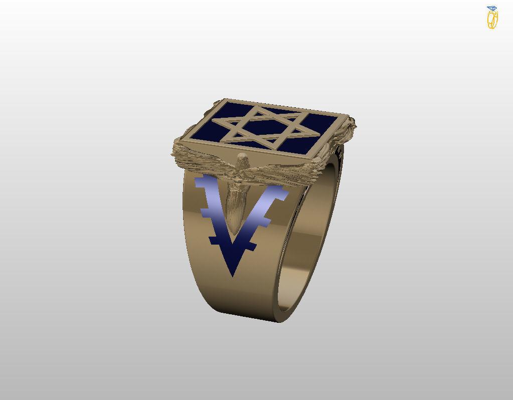 Ring star of david 3D print model_17