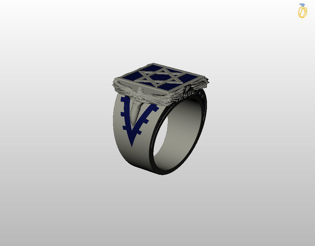 Ring star of david 3D print model_30