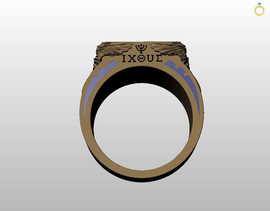 Ring star of david 3D print model_22