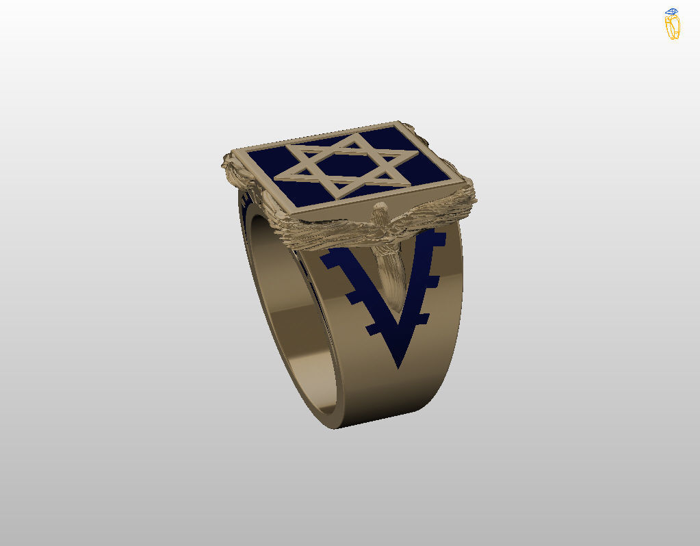 Ring star of david 3D print model_19