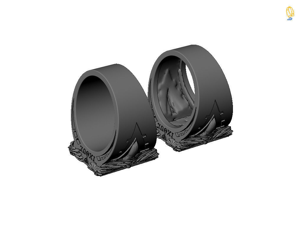 Ring star of david 3D print model_42