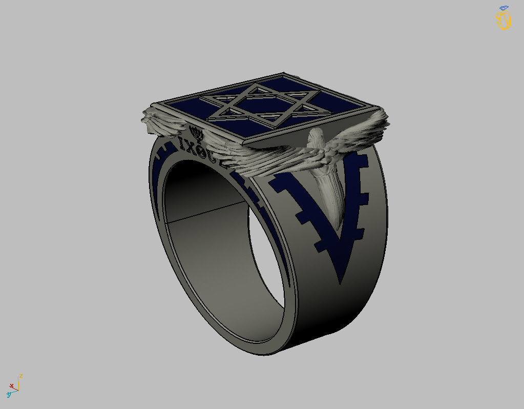 Ring star of david 3D print model_40