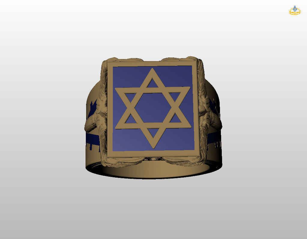 Ring star of david 3D print model_27