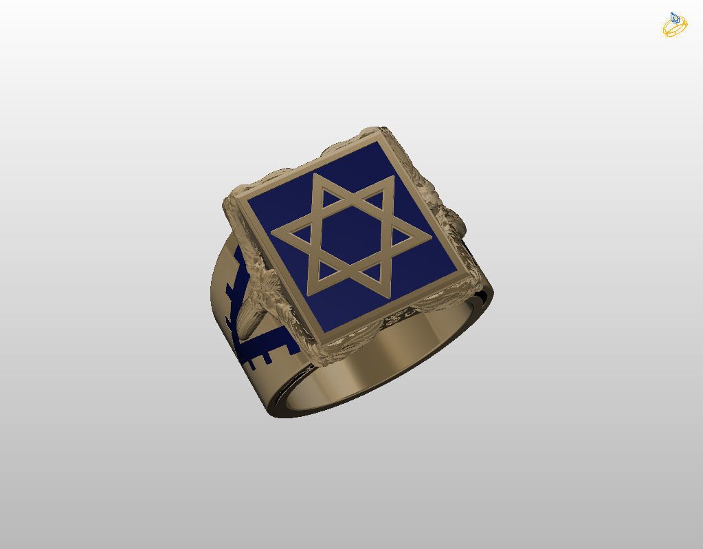 Ring star of david 3D print model_14
