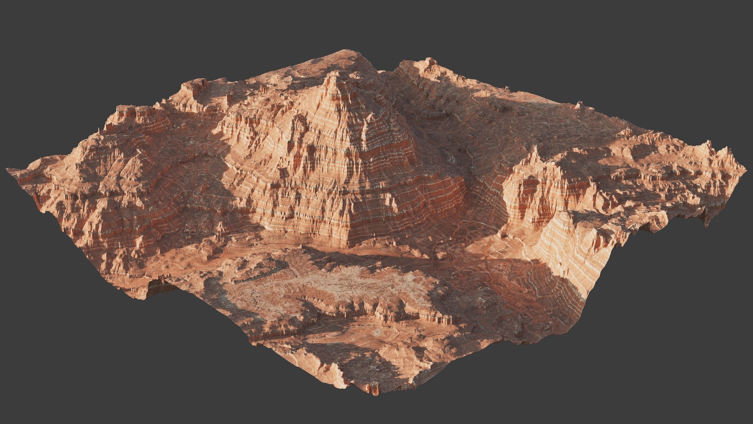 8K Detailed Cliff Landscape 3D model_0