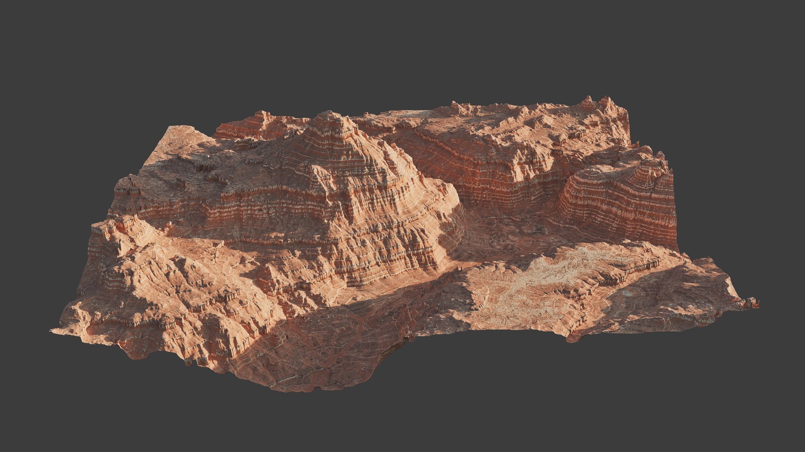 8K Detailed Cliff Landscape 3D model_2