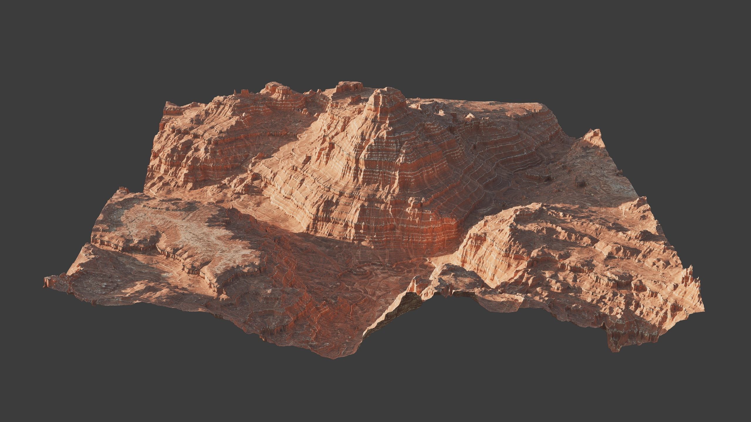 8K Detailed Cliff Landscape 3D model_1