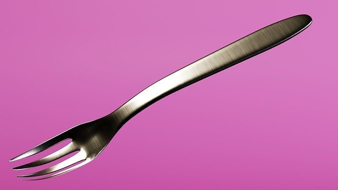 Metal Fork Low-poly 3D model