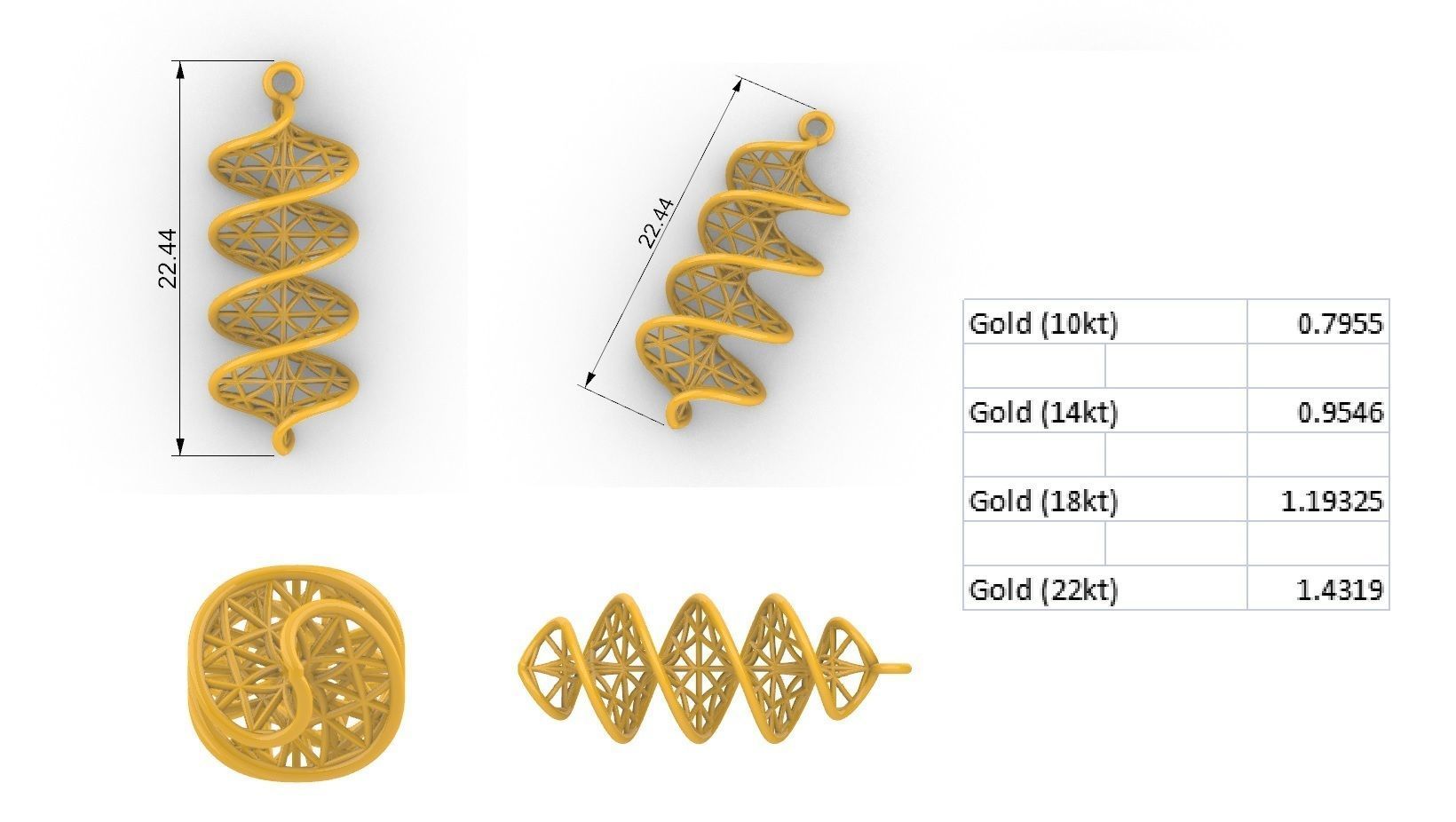 Dangle Earring  3D print model_2