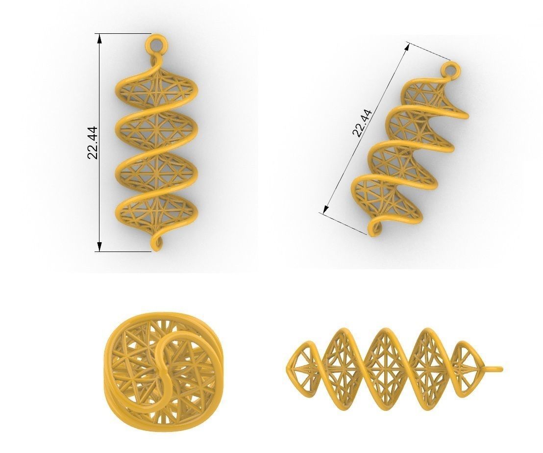 Dangle Earring  3D print model_1